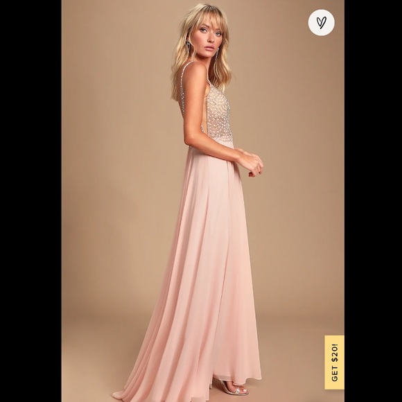 Lulu’s True Love Beaded Rhinestone Maxi Dress - Picture 4 of 7